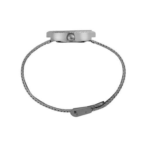 Relógio Feminino Textura Cristais Prata
