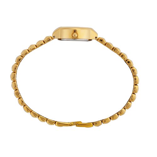 Relógio Feminino Redondo Cristais Pulseira Dourado