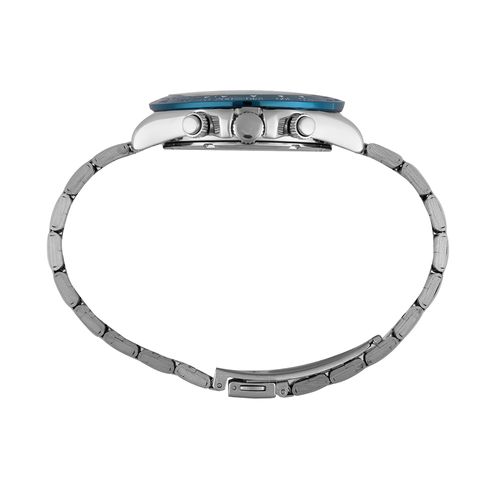 Relógio Masculino Cronógrafo Aço Branco Azul