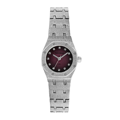 Relógio Feminino Octogonal Efeito Frosty Roxo
