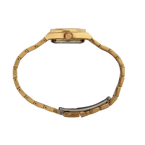 Relógio Feminino Octogonal Efeito Frosty Dourado