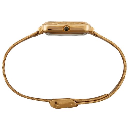 Relógio Feminino Vintage Caixa Texturizada Dourado